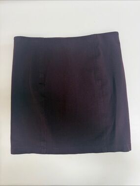 Talula Deep Burgundy Mini Skirt - Timeless Straight Silhouette